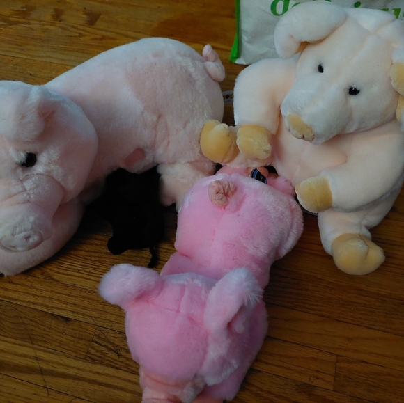 Plush Pig Trio - Pink and White Aurora And Iver Brand SOFT plush Stuffed Animal - Picture 2 of 5